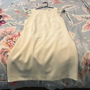 J Crew White lace sleeve dress